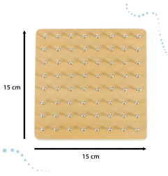 Geoboard medinė dėlionė, kurianti figūras su gumytėmis