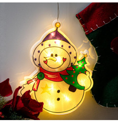 LED pakabinamas apšvietimas ant lango Kalėdų dekoracijos sniego senis