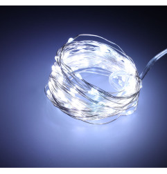 LED šventinis lempučių apšvietimas 5m 50LED šaltai balta