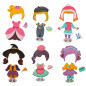 Magnetinė dėlionė "Dress up" lėlė 51el. Magnetinė dėlionė "Dress up" lėlė 51el.