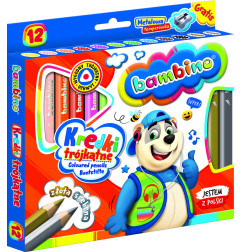 BAMBINO pieštukai 12 spalvų + drožtukas
