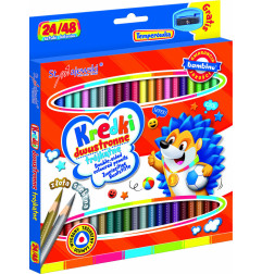 BAMBINO Dvipusiai mokykliniai pieštukai 24/48 spalvų + drožtukas
