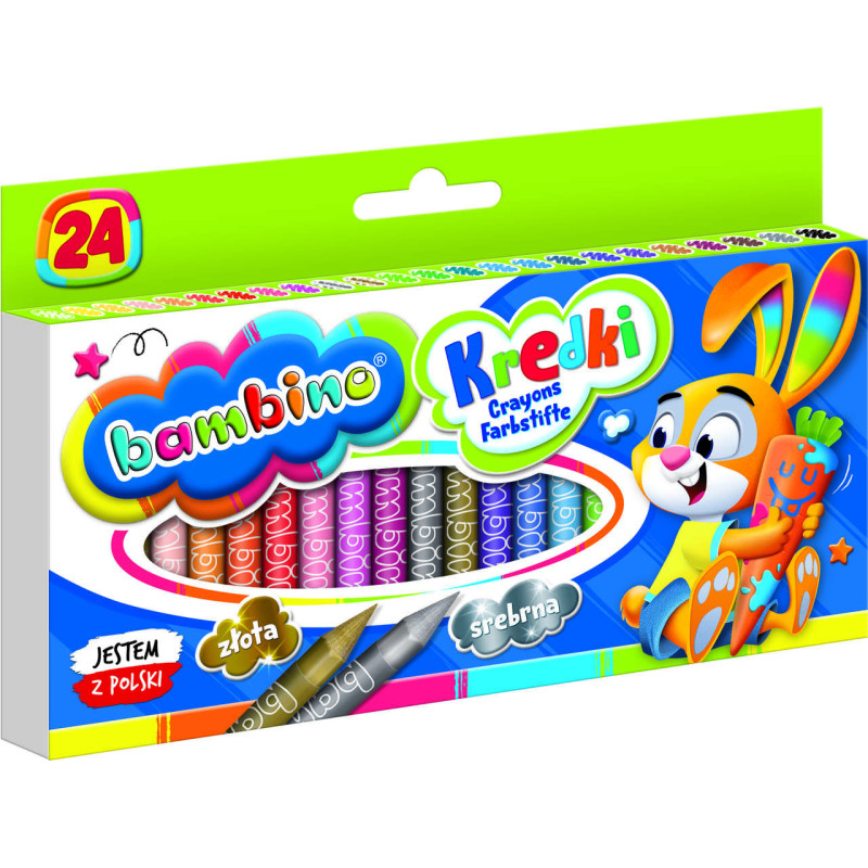 BAMBINO grafinės kreidelės 24 spalvos