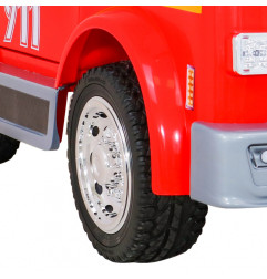 Vaikiškas elektrinis sunkvežimis Fire Truck, Raudonas