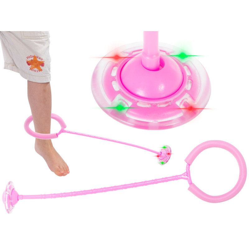 Hula hop kojų šokinėjimo kamuolys šviečiantis LED rožinės spalvos Hula hop kojų šokinėjimo kamuolys šviečiantis LED rožinės spalvos