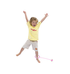 Hula hop kojų šokinėjimo kamuolys šviečiantis LED rožinės spalvos