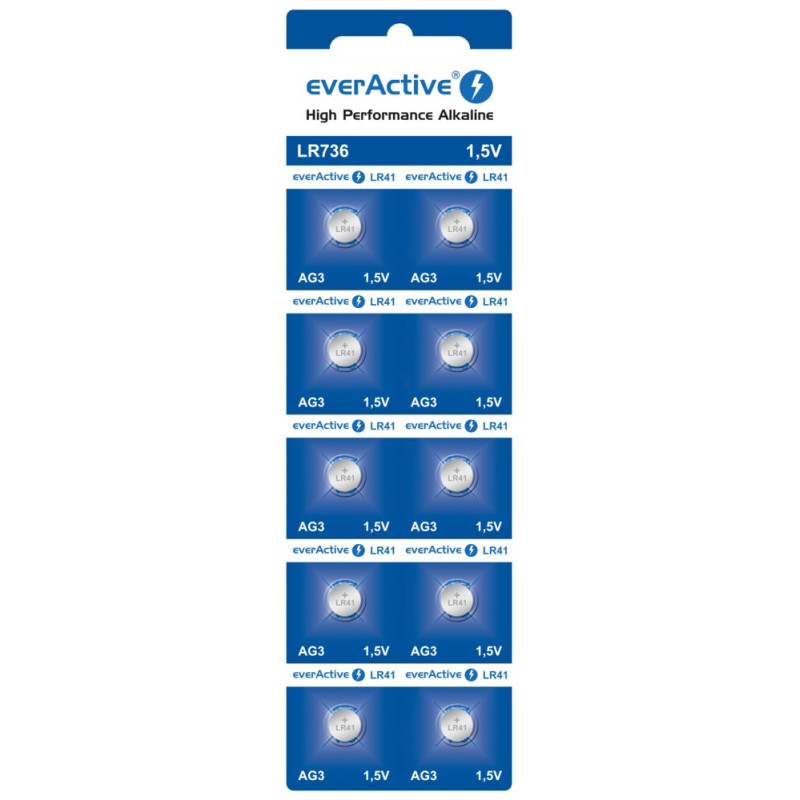 Bateria everActive Alkaline G3 LR736 lizdinė plokštelė 10szt. Bateria everActive Alkaline G3 LR736 lizdinė plokštelė 10szt.