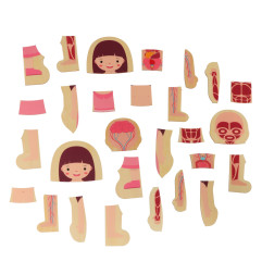 Medinė daugiasluoksnė montessori dėlionė mergaitė