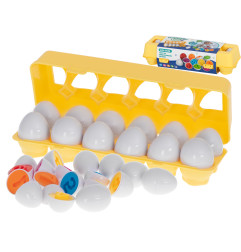 Edukacinis montessori rūšiuoklis dėlionė kiaušiniai 12vnt.