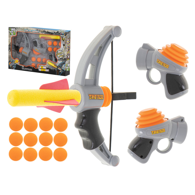 Softbolo pistoletas + arbaletas + kamuoliukai 2 vnt. Softbolo pistoletas + arbaletas + kamuoliukai 2 vnt.