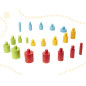 Montessori mediniai cilindriniai svarmenys spalvingi Montessori mediniai cilindriniai svarmenys spalvingi