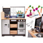 Vaikiška medinė MDF virtuvėlė su priedais LOFT XXL 96cm Vaikiška medinė MDF virtuvėlė su priedais LOFT XXL 96cm
