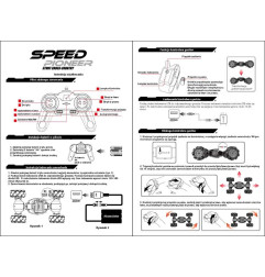RC valdomas ranka Pioneer Stunt automobilis raudonas