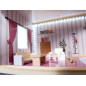MDF medinis lėlių namelis + baldai 78cm juodas LED MDF medinis lėlių namelis + baldai 78cm juodas LED