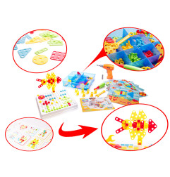 Konstravimo rinkinys su atsuktuvu ir priedais 261 elementai