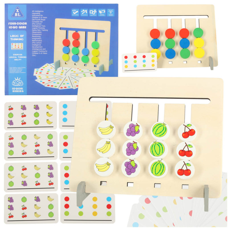 Medinis lavinamasis žaislas, atitinkantis spalvas montessori vaisiai Medinis lavinamasis žaislas, atitinkantis spalvas montessori vaisiai