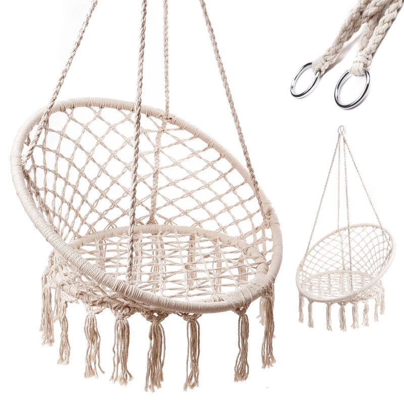 pakabinamas krėslas supynė su atlošu ecru 80cm pakabinamas krėslas supynė su atlošu ecru 80cm