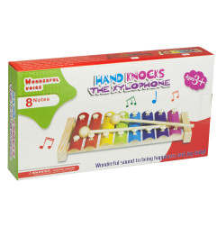 Spalvingas mokomasis medinis metalofonas