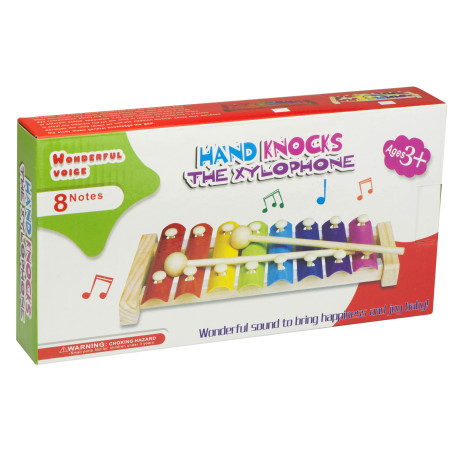 Spalvingas mokomasis medinis metalofonas