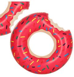 Vaikiškas pripučiamas Donut ratas 50 cm rožinės spalvos