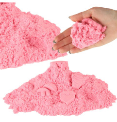 Kinetinis smėlis 1 kg maišelyje rožinės spalvos