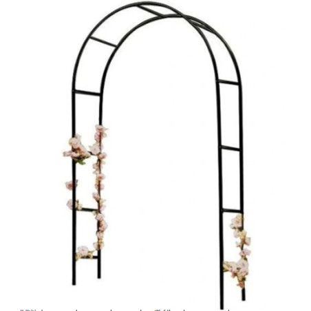 Sodo pavėsinės arkos laikiklis rožėms, gėlėms, gebenėms, vijokliniams augalams, metalas 240 x 140 cm