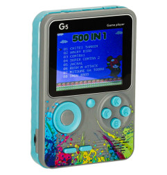 Retro mini nešiojamoji žaidimų konsolė 500 žaidimų pilka