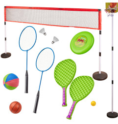 Sporto rinkinys 5in1 (badmintonas krepšinis tinklinis tenisas frisbis)