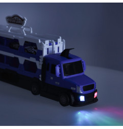 Krovininis automobilis garažas XXL mėlynos spalvos su šviesomis