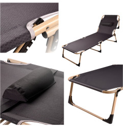 Sulankstoma turistinė lova 193 cm pilka