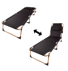 Sulankstoma turistinė lova 193 cm pilka