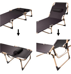 Sulankstoma turistinė lova 193 cm pilka