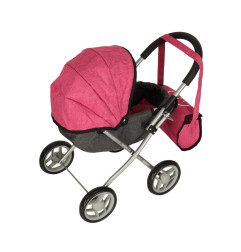 Sulankstomas Lėlių vežimėlis su priedais