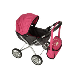 Sulankstomas Lėlių vežimėlis su priedais