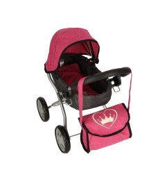 Sulankstomas Lėlių vežimėlis su priedais