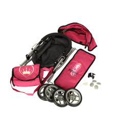 Sulankstomas Lėlių vežimėlis su priedais