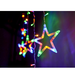 LED žvaigždžių žibintai 2,5 m 138LED įvairiaspalviai
