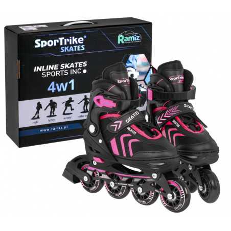 Riedučiai/ pačiūžos rinkinys "4in1" 39-43d. Rožinis