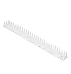Balandžių spyglių paukščių kamštis plastikinis tankus baltas 8el. 43 cm