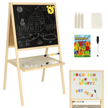 Dvipusė pastatoma piešimo lenta 37x48x90 su priedais