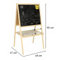 Dvipusė pastatoma piešimo lenta 37x48x90 su priedais