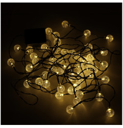 Saulės baterijų sodo apšvietimo rutuliukai 7m 50LED šiltai baltos spalvos