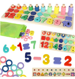 Montessori medinis skaičių rūšiuoklis 3in1 13x36cm