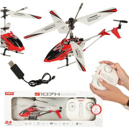 RC valdomas sraigtasparnis SYMA S107H 2.4GHz RTF raudonas