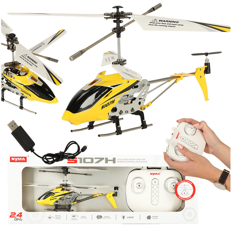 RC valdomas sraigtasparnis SYMA S107H 2.4GHz RTF geltonas RC valdomas sraigtasparnis SYMA S107H 2.4GHz RTF geltonas