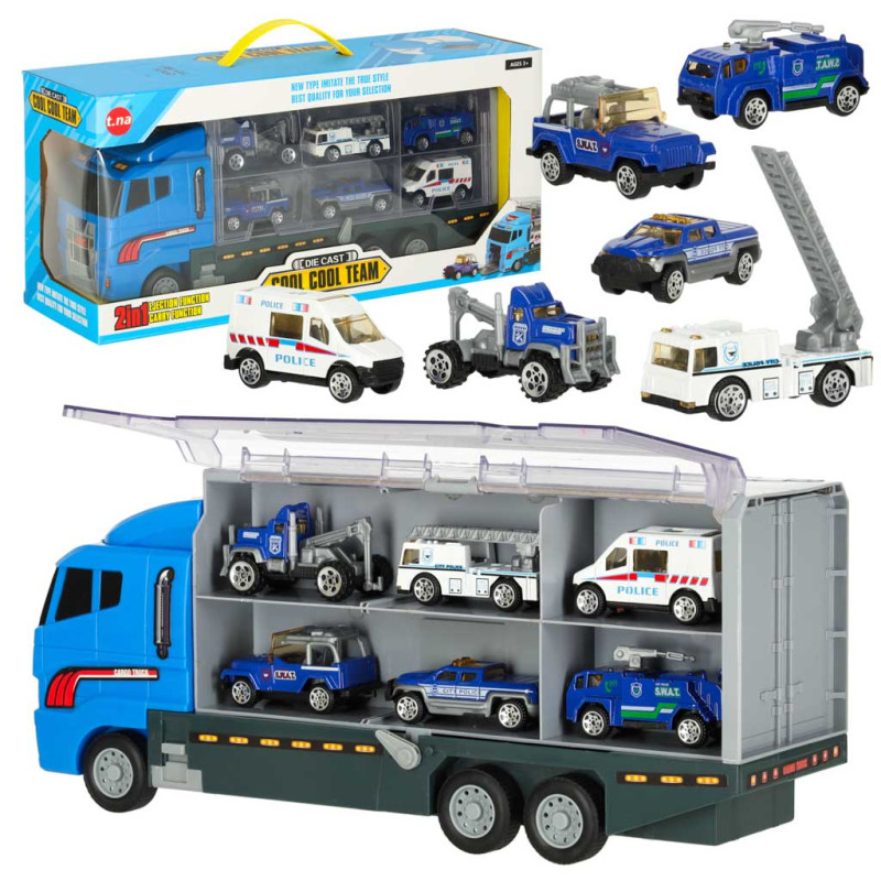 sunkvežimis TIR su policijos automobiliais sunkvežimis TIR su policijos automobiliais