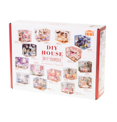 Surenkamas Retro lėlių namelis medinis modelis 3013 led, DYI