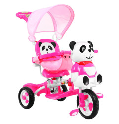 Triratukas panda rožinis su stogeliu