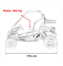 Vaikiškas benzininis bagis LUCKY SEVEN 212CC, Raudonas