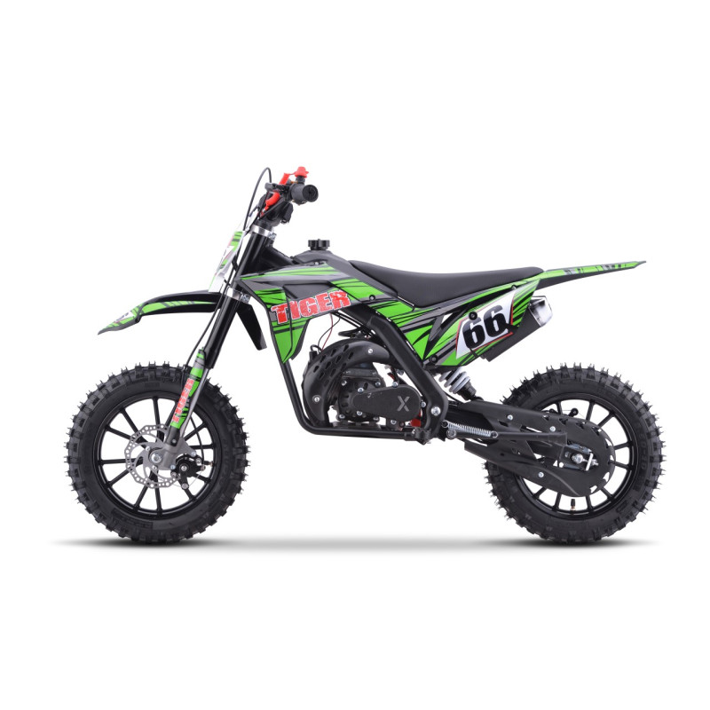 Benzininis krosinis motociklas TIGER 49CC, Žalias Benzininis krosinis motociklas TIGER 49CC, Žalias